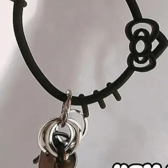 Hello Kitty Sanrio Black Or PINK Key Chain & Phone Charm NEW - Picture 4 of 8